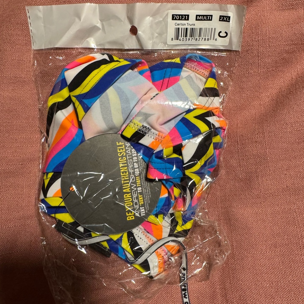 Andrew Christian Carlton Swim Trunk - NWT - 2XL